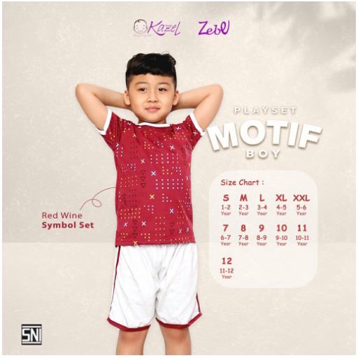 Kazel x Zebe PLAYSET BOY Motif 1 - 5 Tahun Pakaian Bayi Pakaian Anak Kekinian (1 Stel)