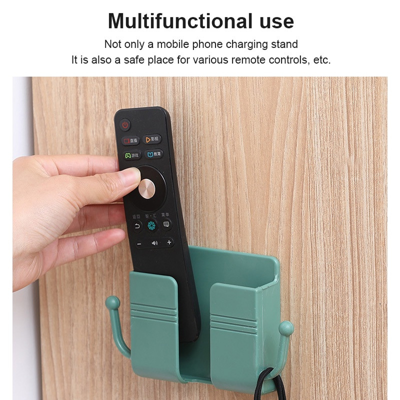 [Wall Mounted Mobile Phone Charging Organizer][Multifunctional Remote Control Storage Box ][Phone Plug Socket Wall Holder /Wall Mounted Nail-Free Space Saving Storage Rack]