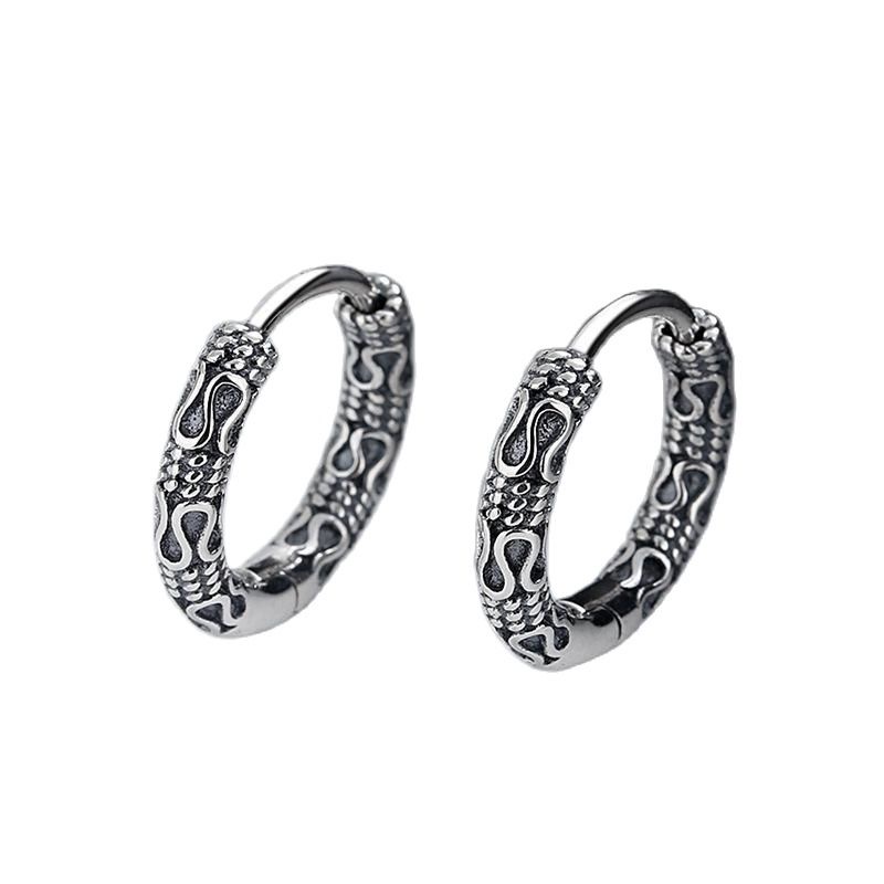 Anting Hoop Kecil Bahan Stainless Steel Warna Silver Gaya Vintage Untuk Pria Dan Wanita