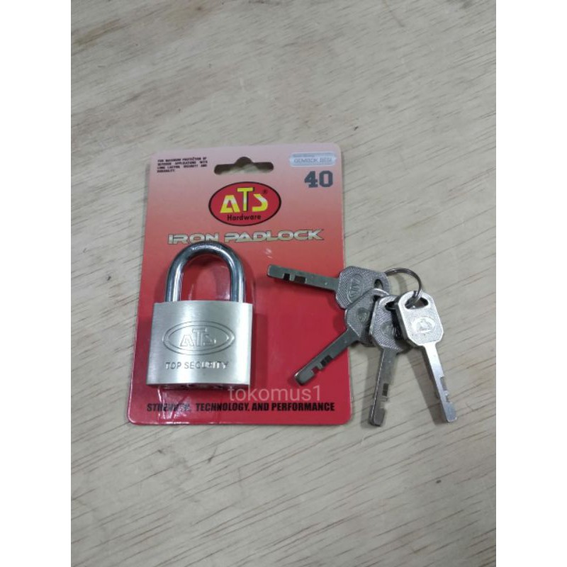 KUNCI GEMBOK PADLOCK 40 MM LEHER PENDEK / PANJANG ATS MURAH