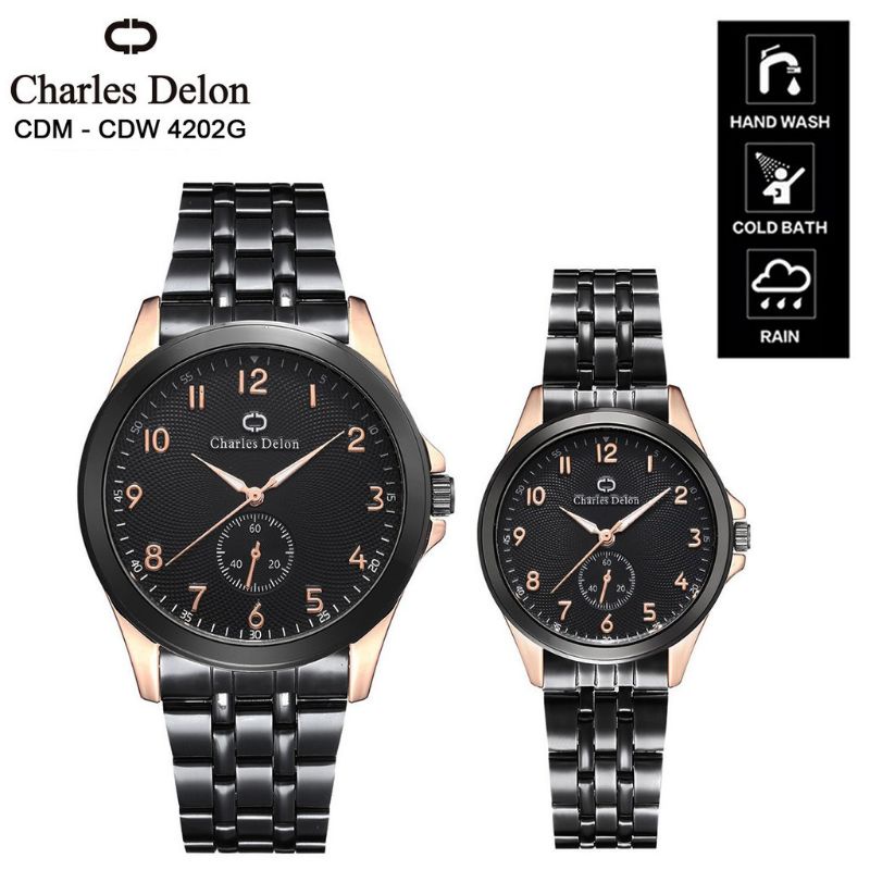 Charles Delon 4202 Jam Tangan Couple  Original