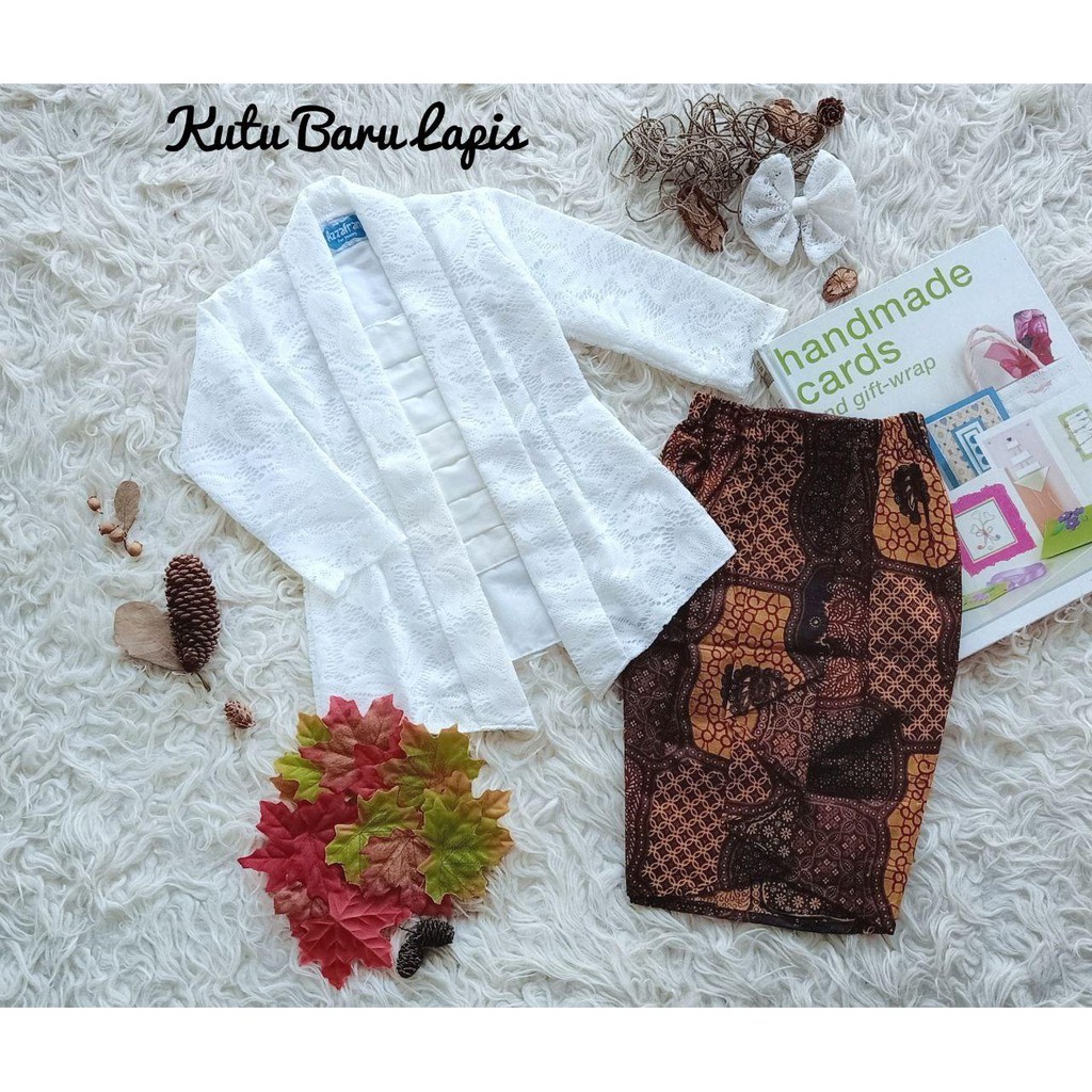 KEBAYA KUTU BARU LAPIS / KEBAYA ANAK TK WARNA PUTIH