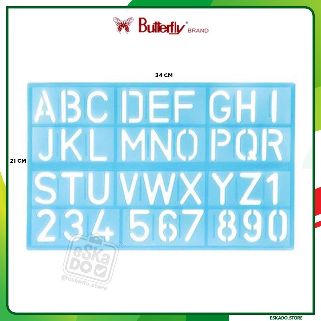 

Penggaris Huruf Angka Butterfly HA-290/BESAR