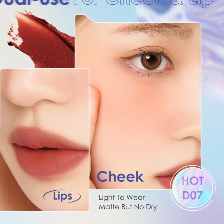 ➶ FOCALLURE Dual-use Lip Mud Blush Cream Lip Clay & Velvet-hazy Matte Blush On Waterproof Lip Mud&Ch