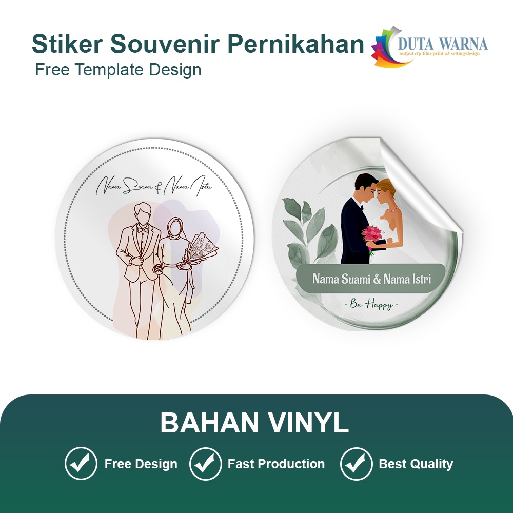 

STIKER SOUVENIR/ CETAK SEGEL SOUVENIR NIKAH / STIKER WEDDING BULAT