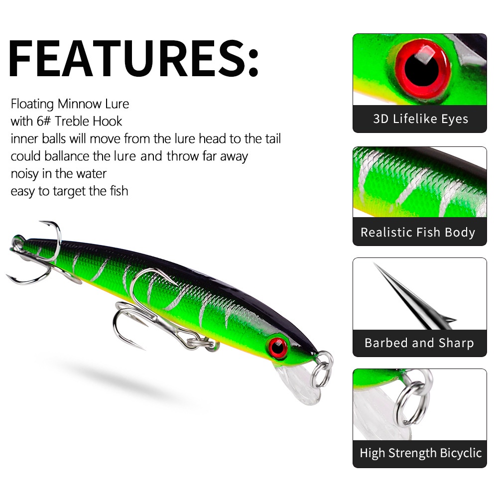 Umpan pancing minnow minow terbaru lure ultralight fishing mancing casting 9cm 7,1 gram