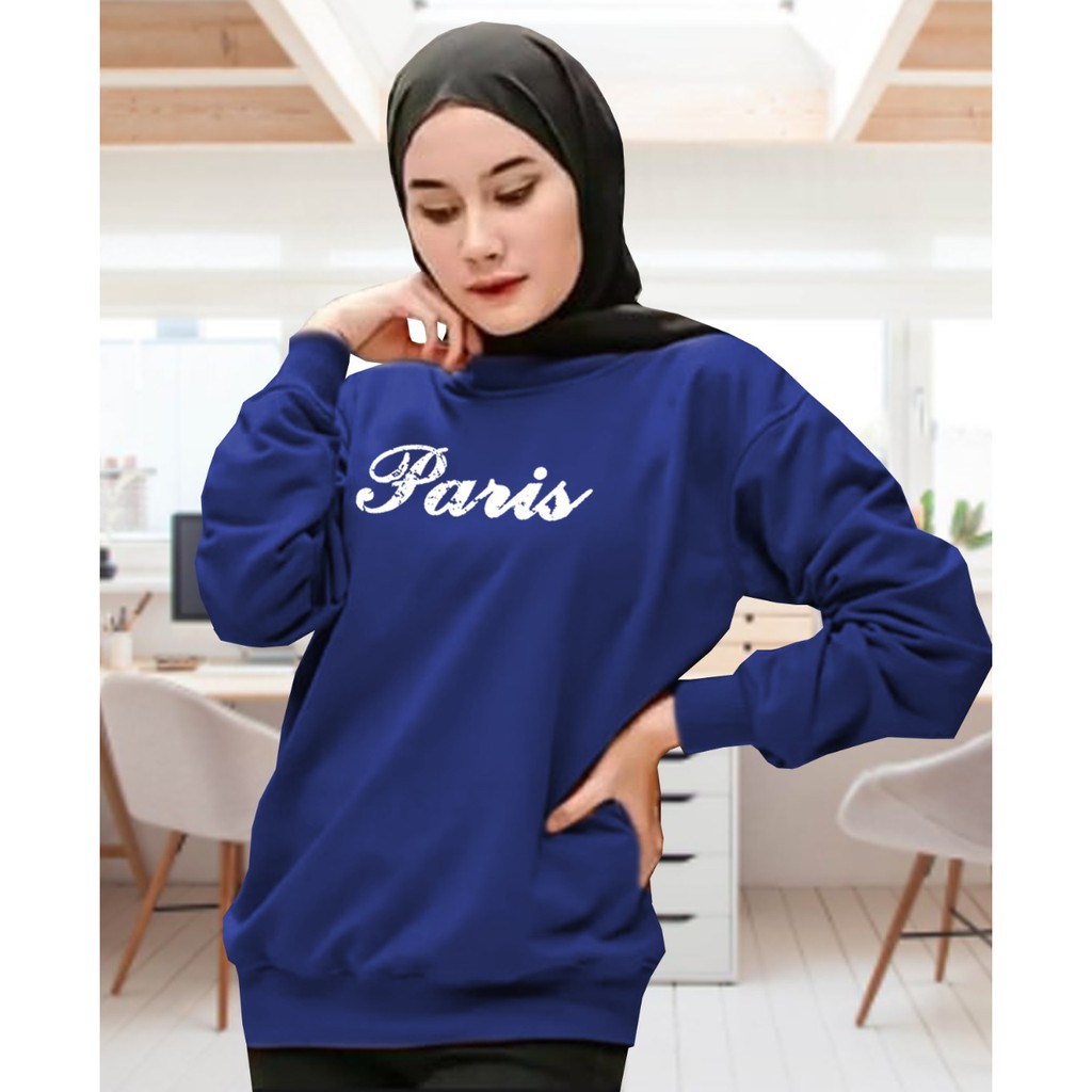 Kaos Lengan Panjang PARIS BARU / Kaos Sweatshirt / Atasan Wanita / Atasan Wanita Lengan Panjang