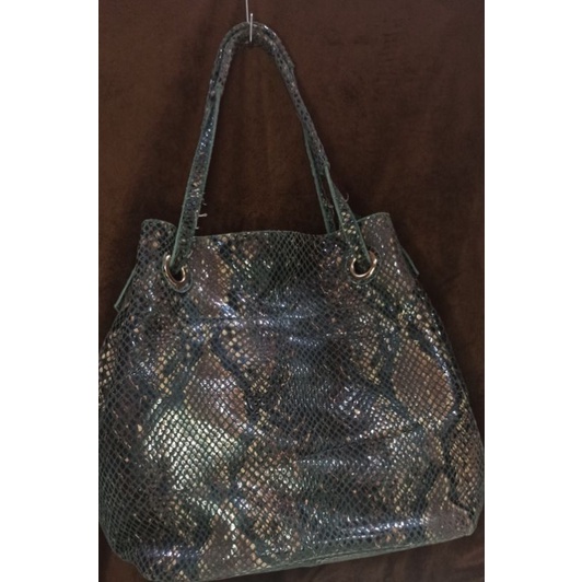 ✅ SALE TERJUN PAYUNG  NETT ✅ tas kulit motif ular bisa diserut minus kepala zipper dan Tali panjang