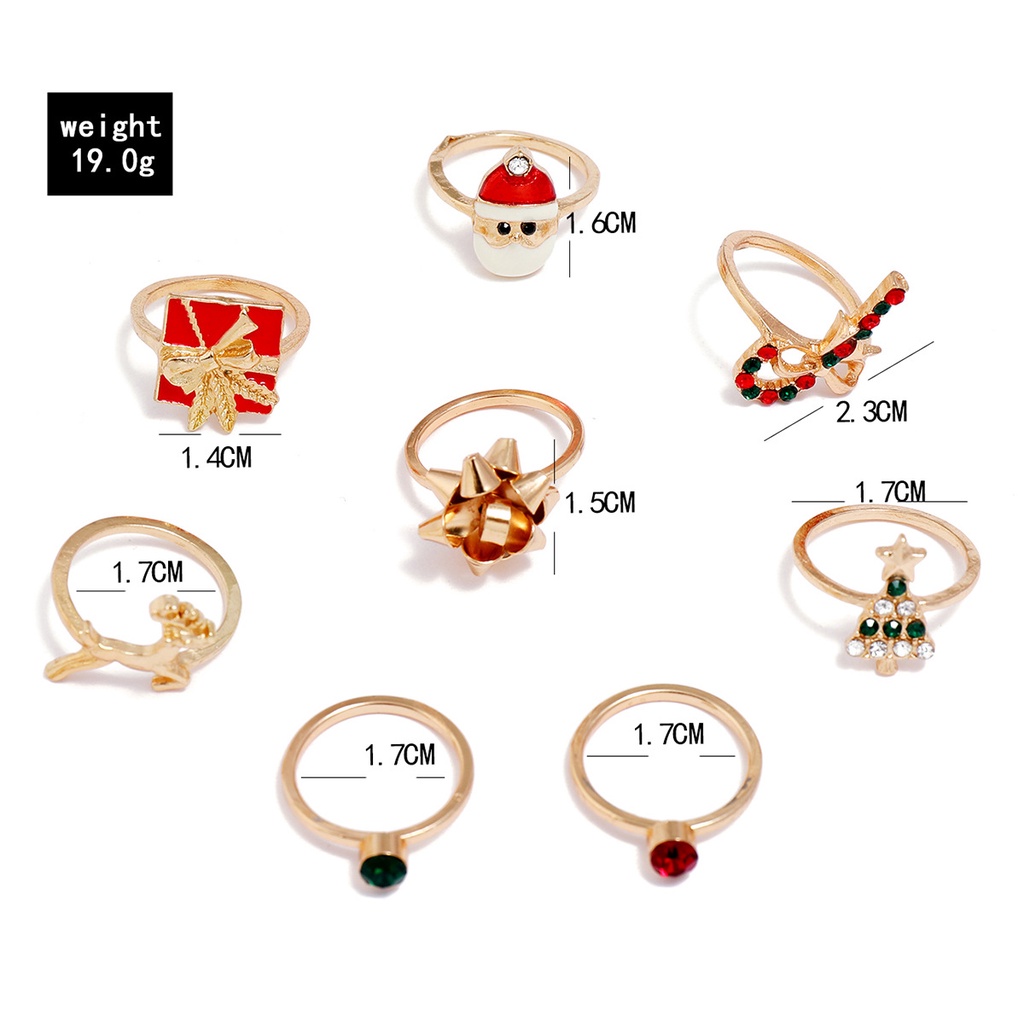 Eropa dan Amerika Natal ring tempat bor pohon Natal hadiah tongkat Santa Claus busur elk 8-piece set