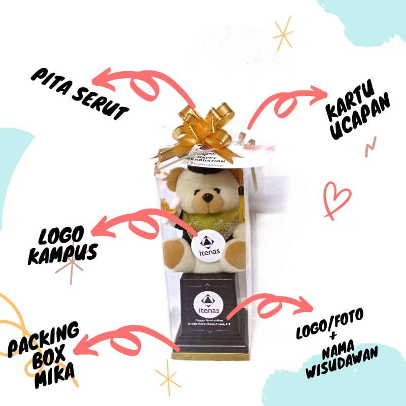 PIALA WISUDA/HADIAH WISUDA/Piala boneka/ BONEKA MURAH/ BONEKA WISUDA