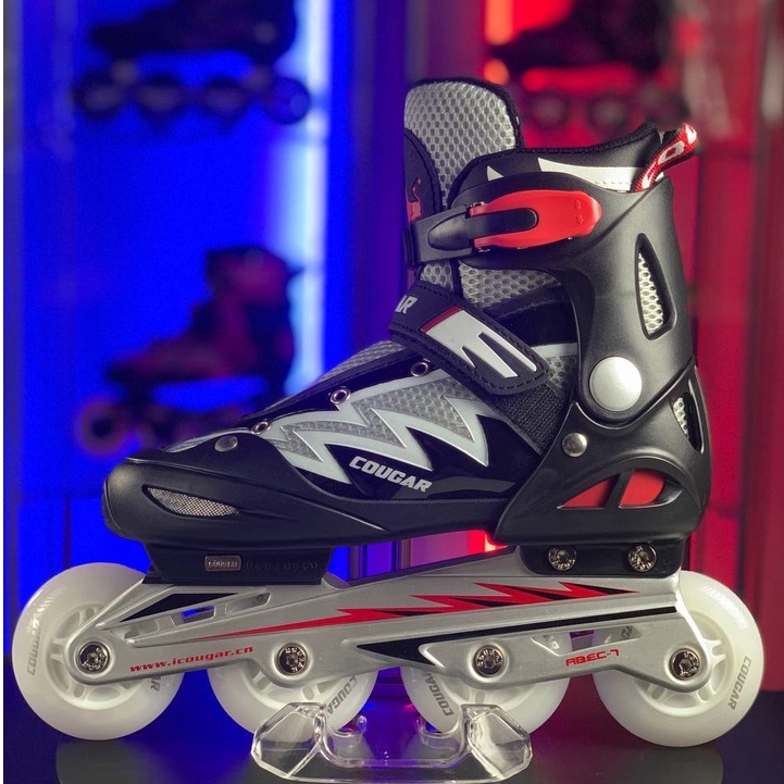 Sepatu Roda Anak Inline Skates Cougar MZS835L-QS Black White