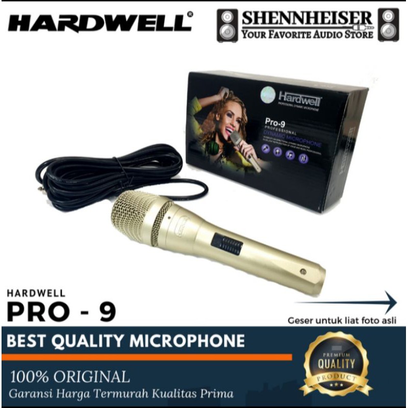 MICROPHONE KABEL HARDWELL PRO 9 ORIGINAL KUALITAS MIC KABEL TERBAIK