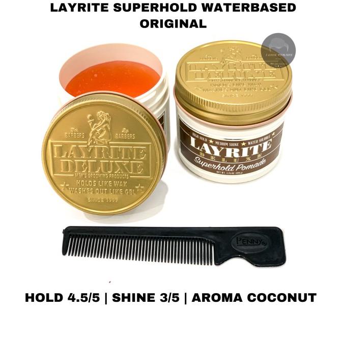 Pomade Layrite Super Hold / Superhold Waterbased | Free Sisir Termurah