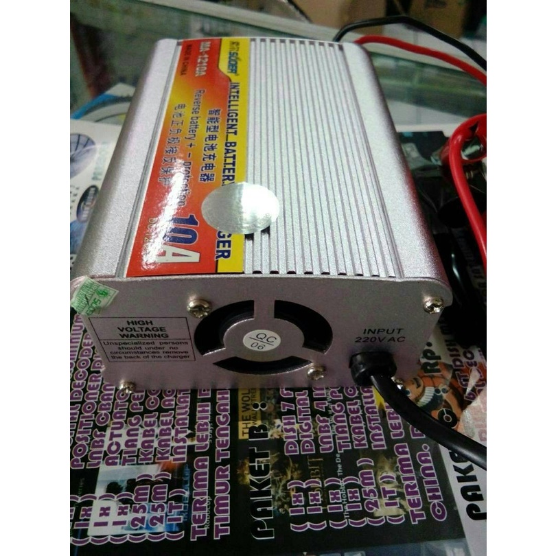 Alat Cas Aki 12V 10A 10 Amper SUOER Charger Accu 12 volt Motor Mobil Casan ORIGINAL Garansi