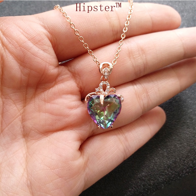 Hot Fashion Romantic Colorful Love Pendant Necklace