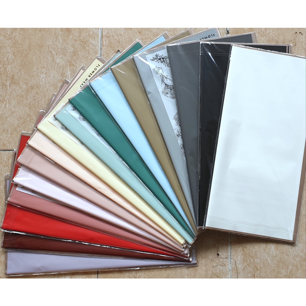 

20 lembar Flower Wrapping Cellophane Paper Gold Line Color PGDM - Kertas Buket Bunga - Kertas Kado - Bouquet