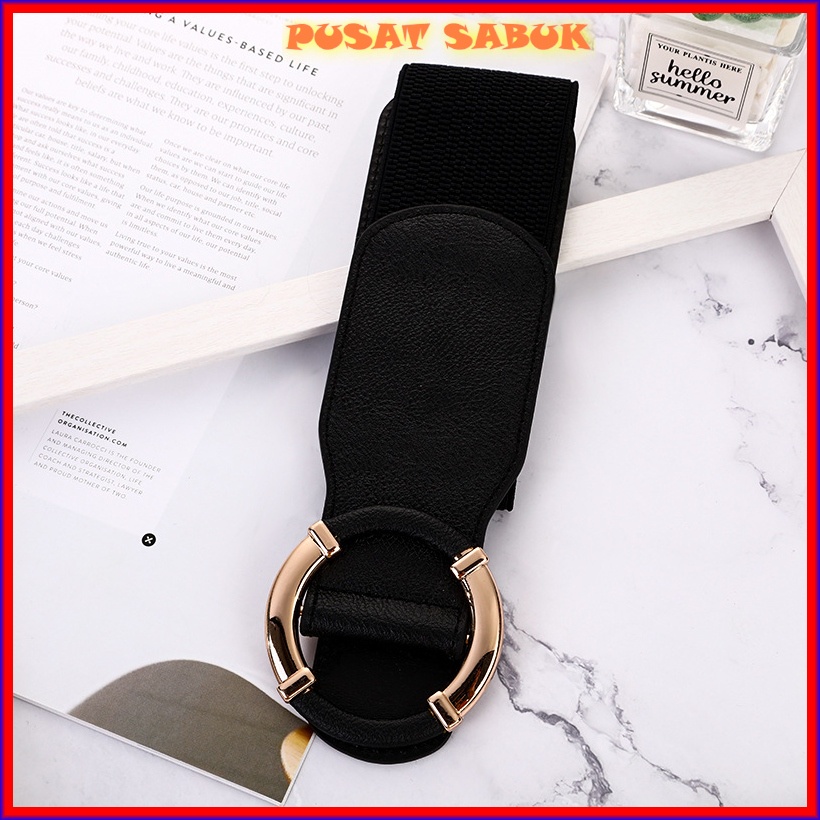 Belt Gesper Sabuk Wanita Obi Besar Karet Women Ikat Pinggang Fashion Elastis Korea Cewek Cantik Oby Jumbo Hitam Kekinian Mewah Impor Murah Grosir Corset Gasper Pesta Korset Ekslusif Gratis Ongkir Cod Jakarta Surabaya