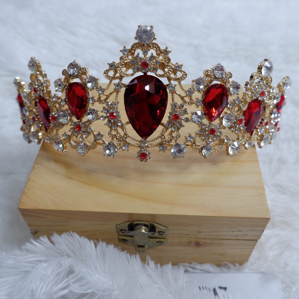 Mahkota/Tiara Rhine Stone Dueches Red