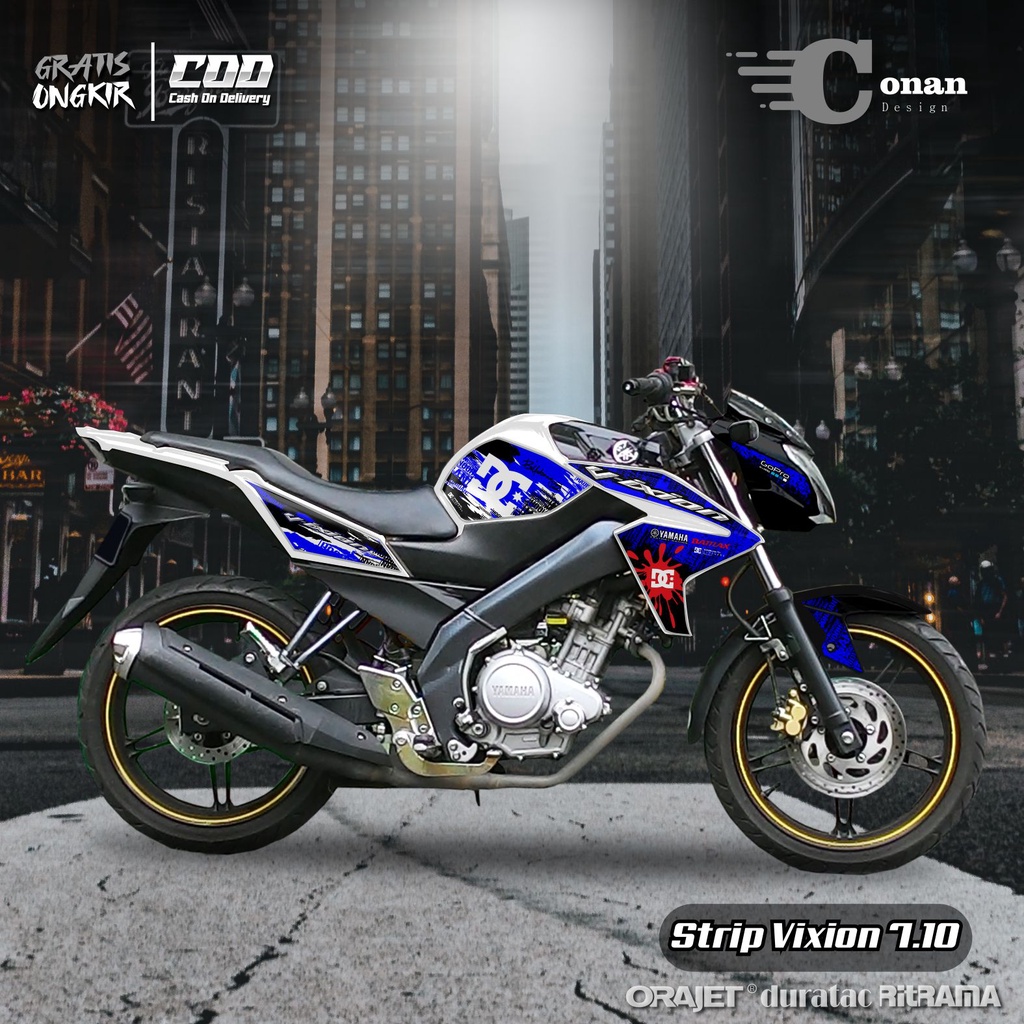 Aksesoris Motor Stiker Variasi Yamaha Vixion New - Sticker Variasi Striping Vixion New DC Terkeren (
