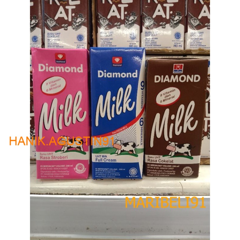 

SUSU DIAMOND MILK FULLCREAM STRAWBERRY COKLAT 200ML maribeli91