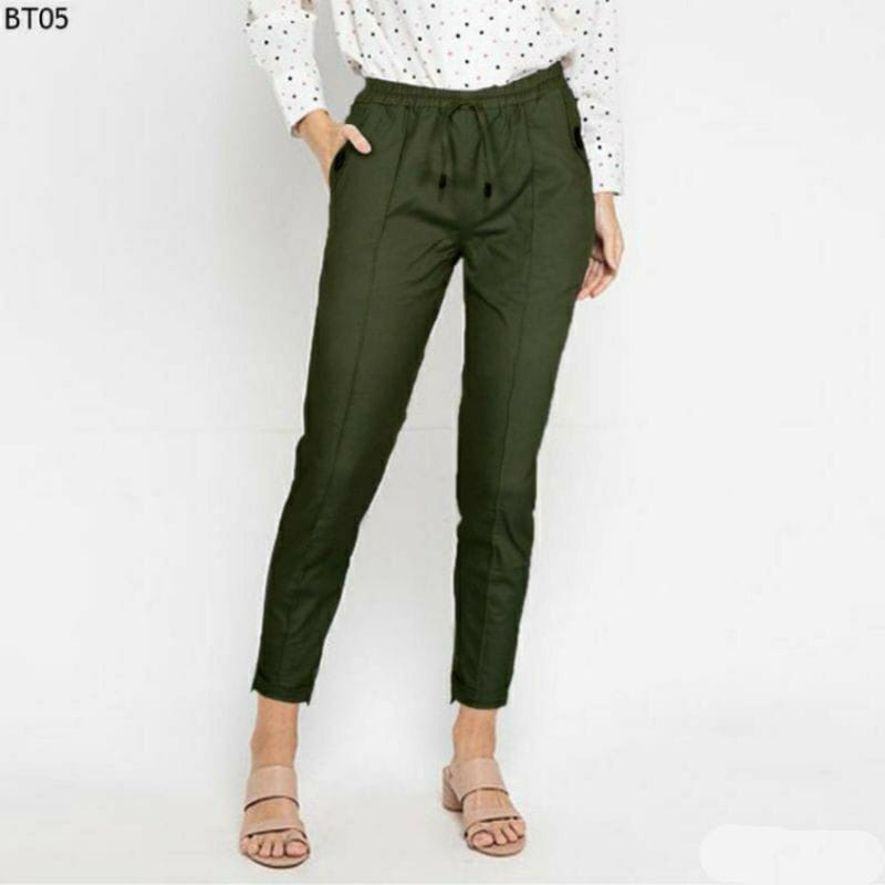 CELANA WANITA BAGGY PANTS AMERICAN DRILL PREMIUM GRADE A ( HALUS DAN TEBAL ) / BEGY PANT PENSIL SKINY / TLAI PINGGANG FULL KARET