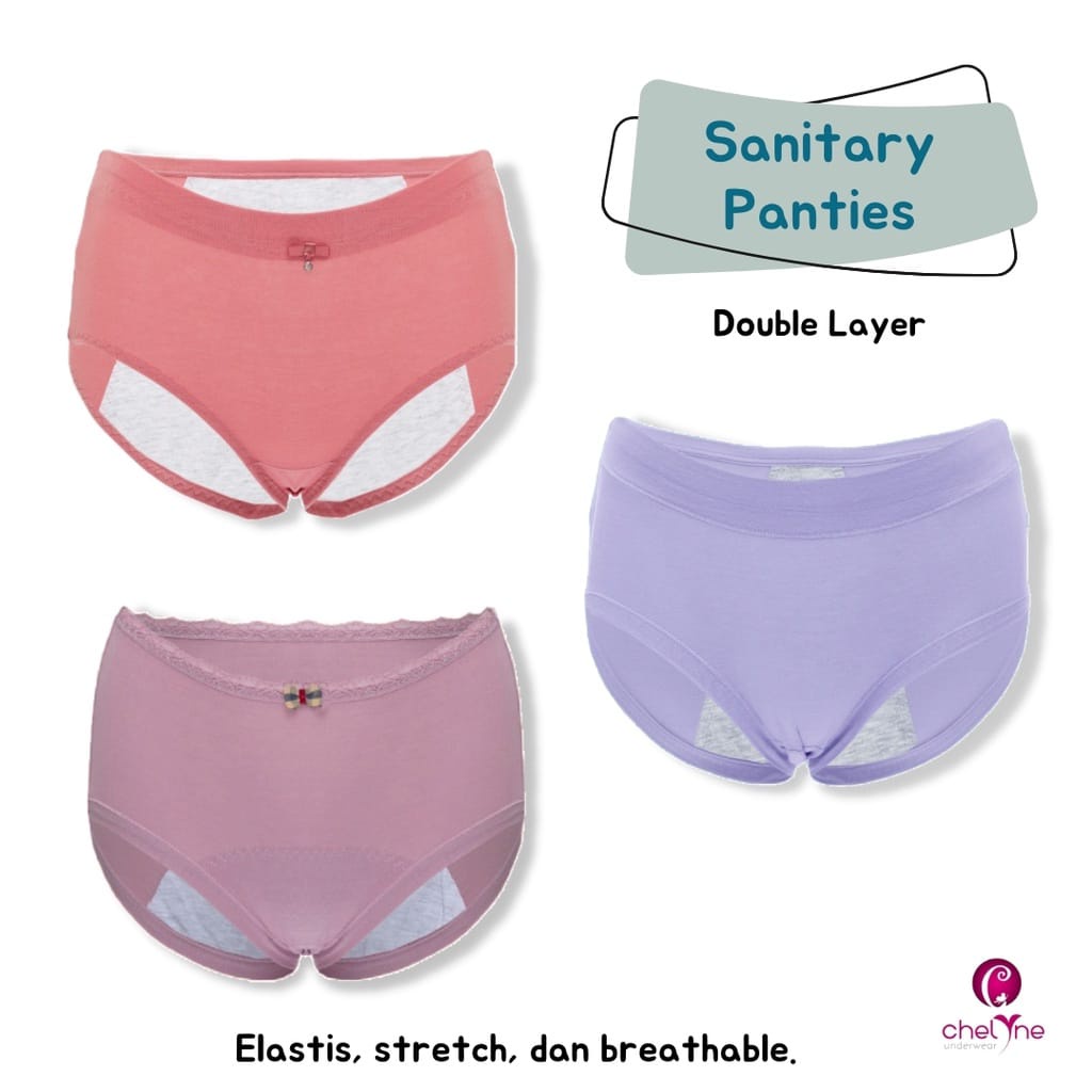 CD Chelyne Wanita Menstruasi N870 Soft Sanitary Panties - CD Haid Anti Tembus