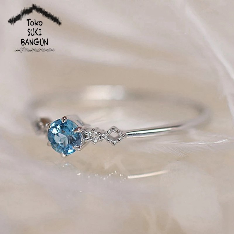 Cincin Wanita Women Ring Copper Light Blue WR-002