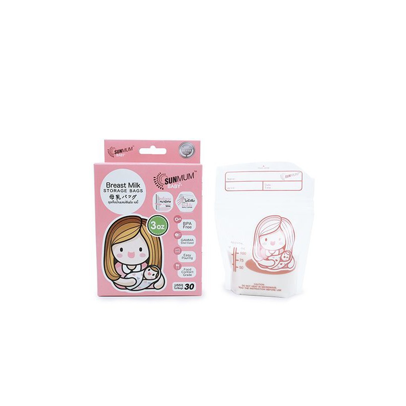 Makassar - SUNMUM Baby Breastmilk Storage Bags Kantong ASI 100ml isi 30Pcs