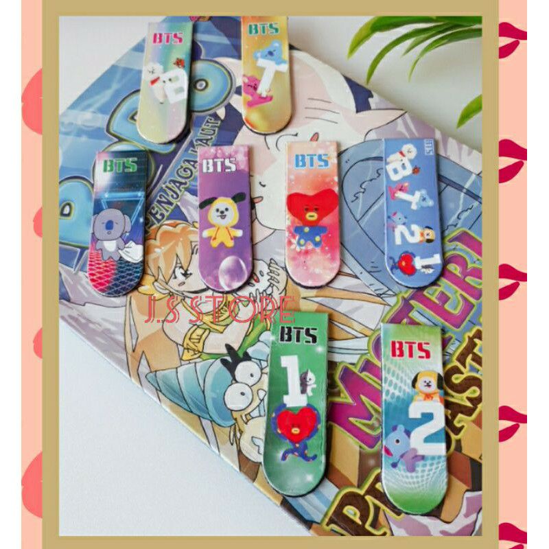 PEMBATAS BUKU MAGNET BTS / POST IT MAGNET/ BOOKMARK BUKU
