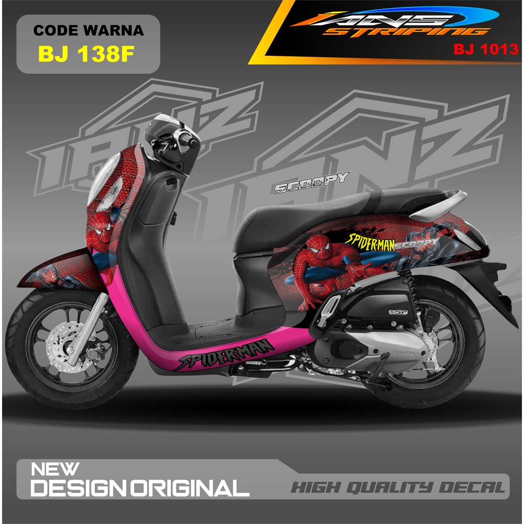 DECAL STICKER SCOOPY FULL BLOK BODY MOTOR / STICKER DECAL  HONDA SCOOPY FULL BODY / STICKER VARIASI SCOOPY TERBARU  / STICKER SCOOPY