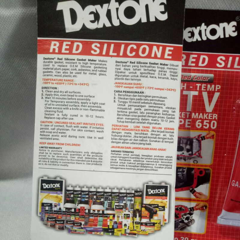 dextone lem merah dextone red silicone  lem anti panas dextone 30gr lem merah dexbond 30gr