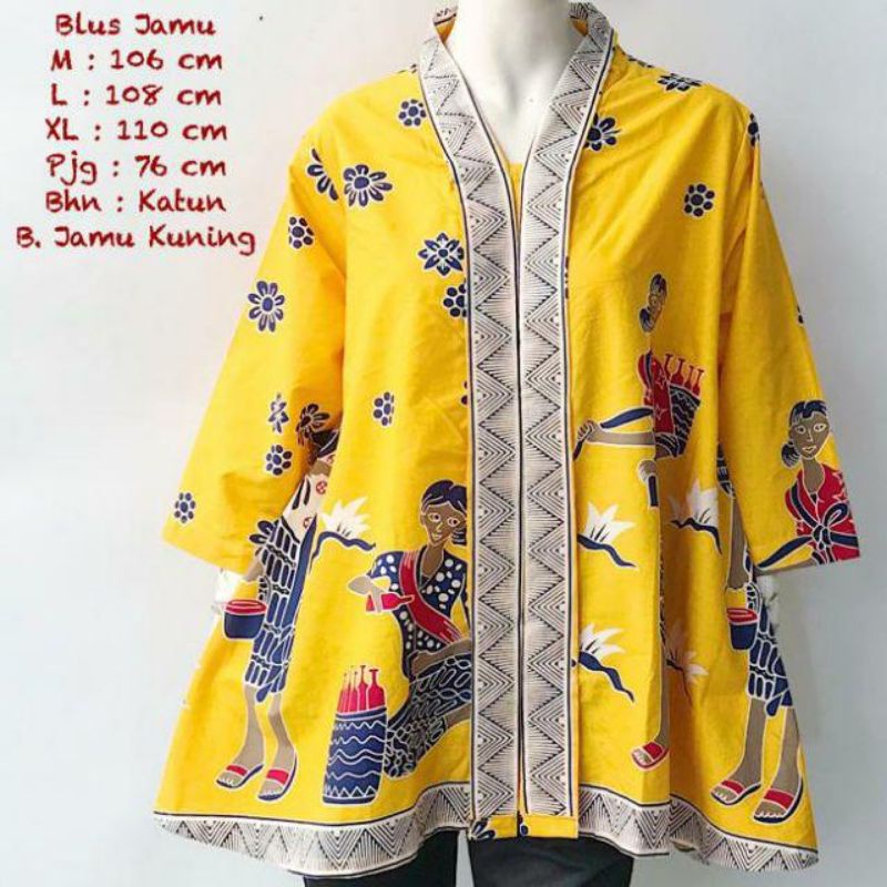 blus jamu gendong batik solo atasan kerja blis wanita  blus karakter