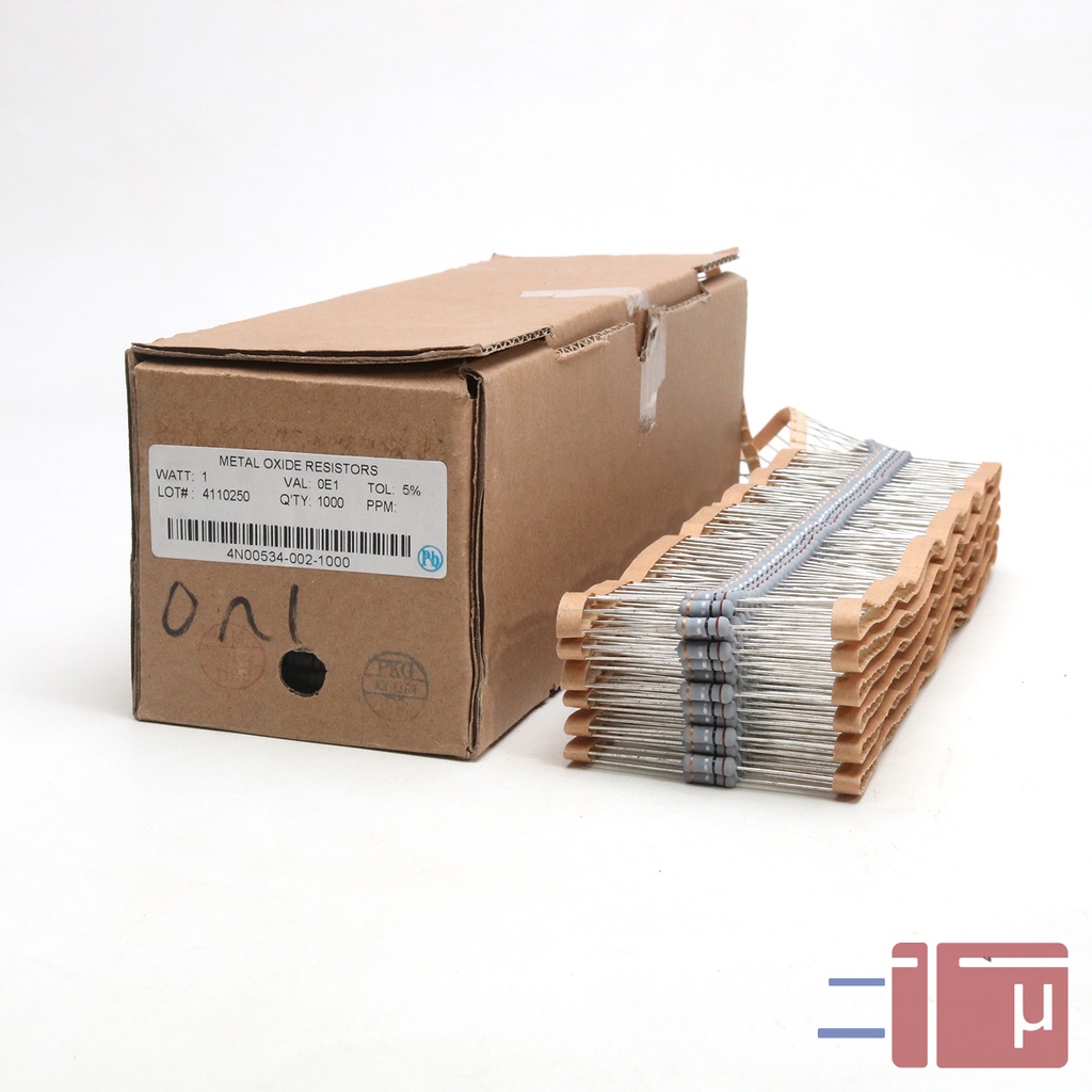 x10 Resistor 0.1R 0.1 Ohm 1W Metal Oxide 5% Taiwan Kaki Tembaga