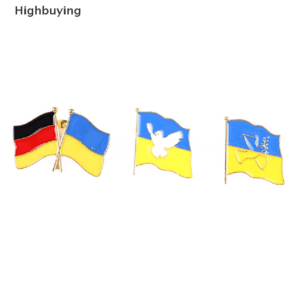 Hbid 1PC Bros Bentuk Bendera Ukrainian Bahan Metal Untuk Aksesoris Pakaian