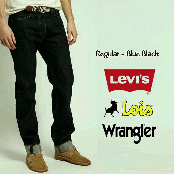 Celana Jeans Pria Blue Black Celana Panjang Celana Levis Lois Wrangler Celana Jeans L6L3