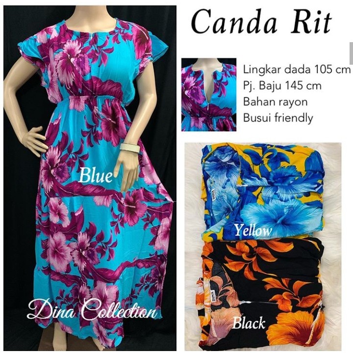 Daster Dress Canda Rit bunga 01