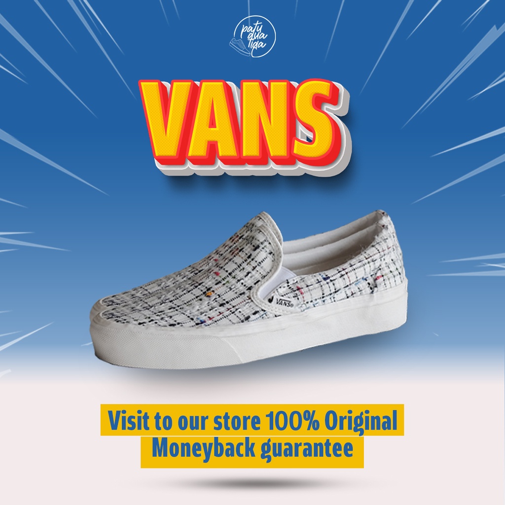 V NS Slip On classic woven "plaid white" / Vans Original