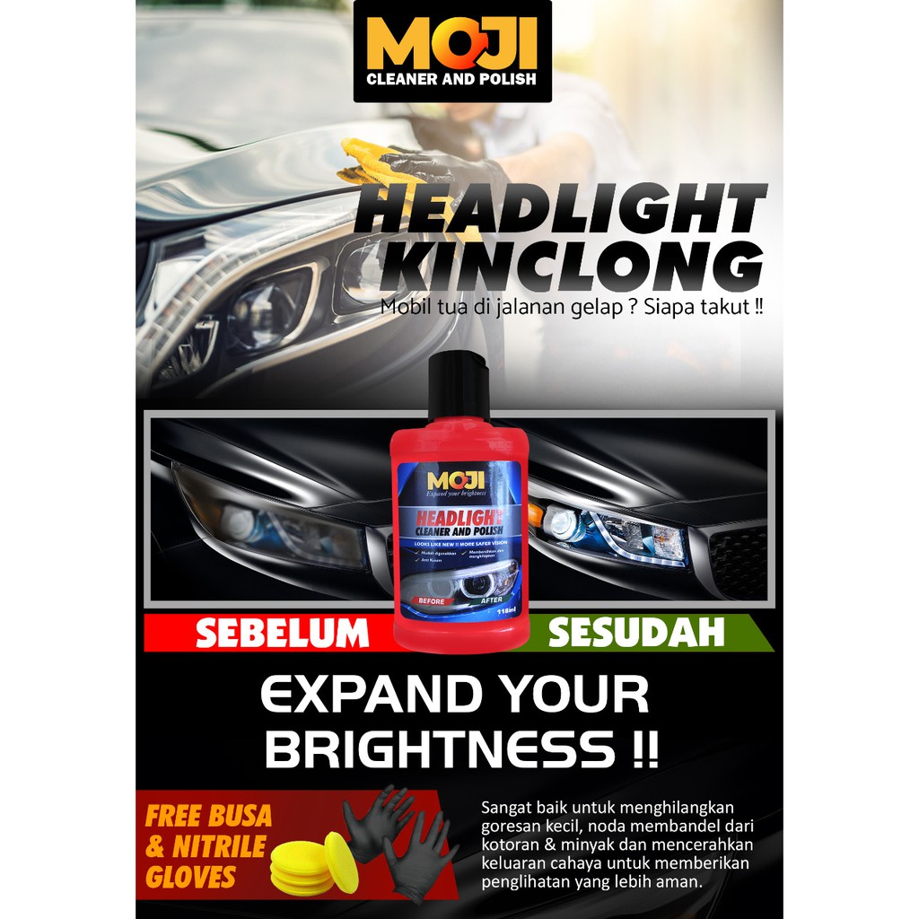 Semir Pemoles / Glass Polish Kaca Lampu Mobil MOJI - baret dan jamur