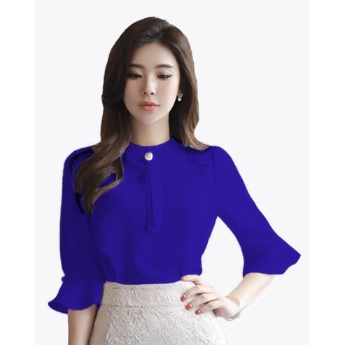 Fifi FASHION Blus Wanita Korea Lengan Panjang Cantik Murah Terbaru - Chloe