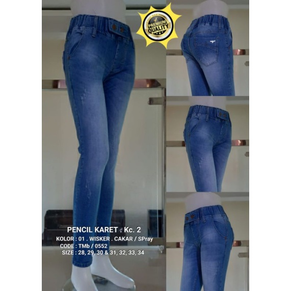 JEANS WANITA L&Y PINGGANG KARET TERLARIS JEANS MURAH