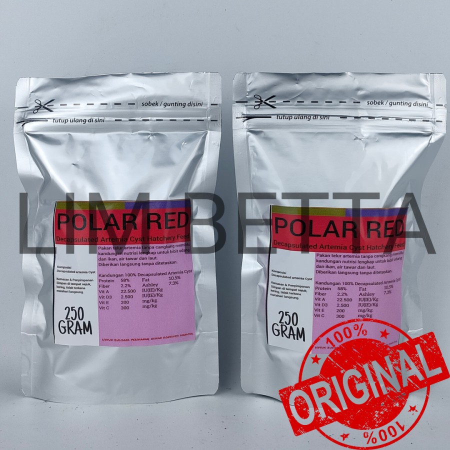 Artemia Polar Red 250gr / Artemia Shell Free Polar Red