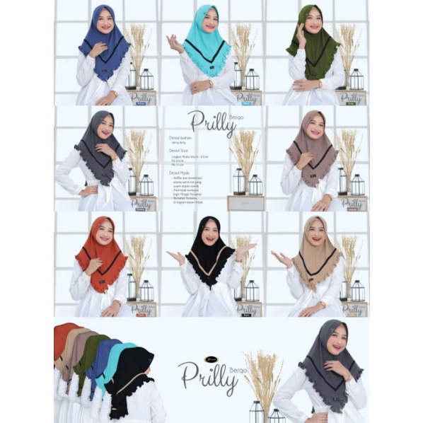 Yessana Bergo Jersey Premium Kerudung Jilbab Instan Khimar Syar’I Kudung PRILLY BERGO BY YESSANA