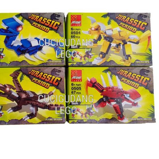 Rebornϟtop Lego Jurassic Dinosaurus Dino Naga Dragon Baru