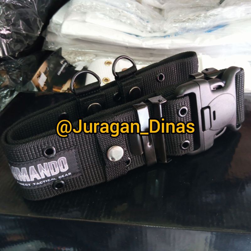 GESPER IKAT PINGGANG SABUK PDL KOPEL RIM HITAM NYLON NEW KOMANDO TACTICAL KLIK BLACKHWAK ARMY CEKLOK