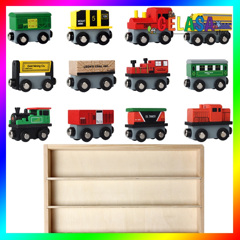 Gelasa Mainan kayu anak Wooden 12 PCS Train Toys