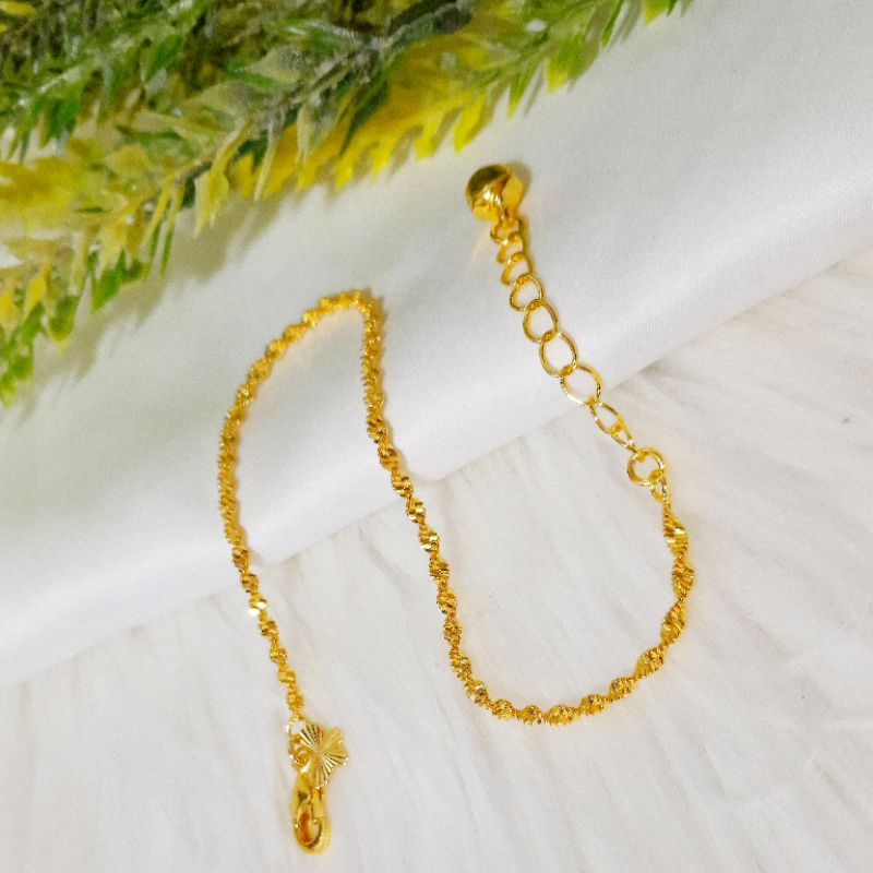 Gelang Ulir Ukir Borsalino Wanita Gelang Titanium Xuping Wanita Perhiasan Lapis Emas Rhodium Gold Em