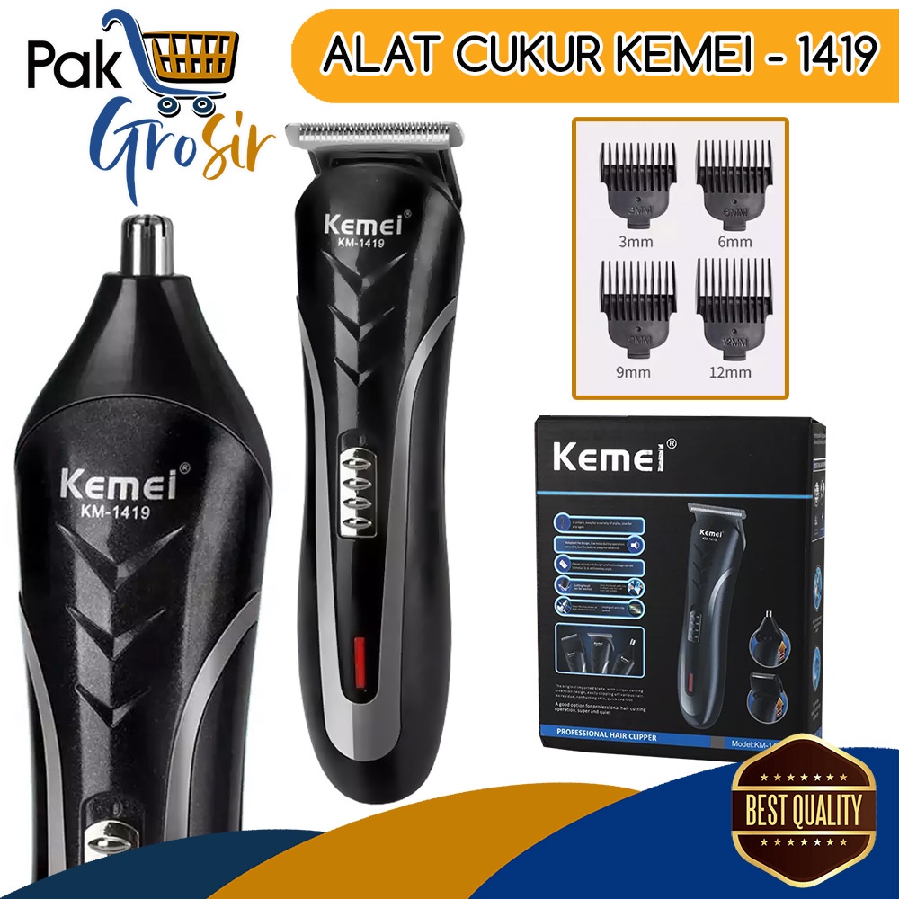 Terbaru Kemei 1419 Hair Clipper Mesin alat Cukur Rambut Kemei KM-1419 Clipper 3in1 KM 1419
