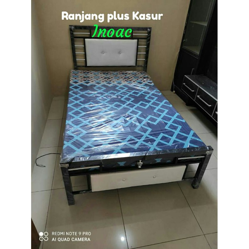 [PAKET] Ranjang Besi Minimalis Plus Kasur Busa INOAC