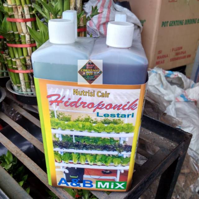 pupuk nutrisi cair hidroponik A &amp; B MIX untuk sayuran daun isi 2 liter