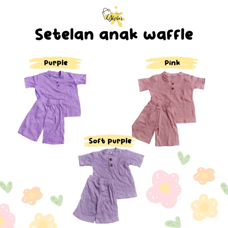 Baju Setelan Anak Perempuan Cewek Bahan Waffle uniqlo